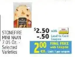 Ingles Markets Stonefire mini naan offer