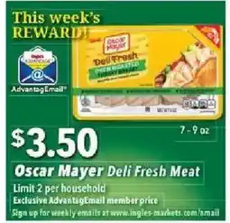 Ingles Markets Oscar Mayer Deli Fresh Meat offer