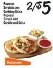 El Super Pupusas Served with Curtido and Salsa offer