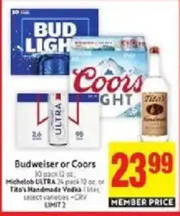 Lucky Supermarkets Budweiser or Coors offer