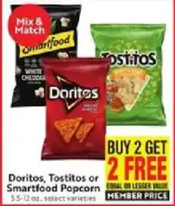 Lucky Supermarkets Doritos, Tostitos or Smartfood Popcorn offer