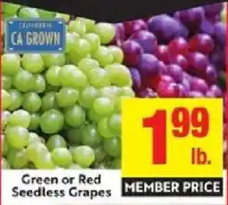 Lucky Supermarkets Green or Red Seedless Grapes offer