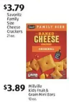 Aldi Savoritz Family Size Cheese Crackers offer