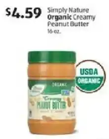 Aldi Simply Nature Organic Creamy Peanut Butter offer