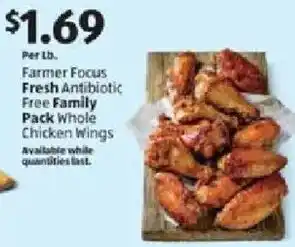 Aldi Farmer Focus Fresh Antibiotic Free Family Pack Whole Chicken Wings offer
