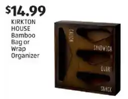 Aldi Kirkton House Bamboo Bag or Wrap Organizer offer