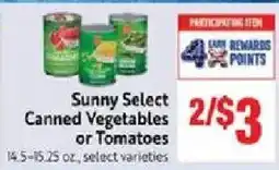 Lucky Supermarkets Sunny Select Canned Vegetables or Tomatoes offer