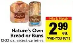 Lucky Supermarkets Nature's Own Bread or Buns offer