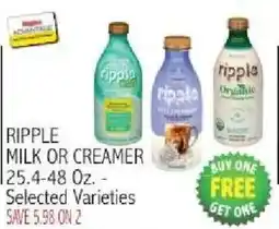 Ingles Markets Ripple Milk or Creamer offer