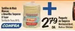 El Super Tortillas de Maiz Blancas o Amarillas Taqueras El Super offer