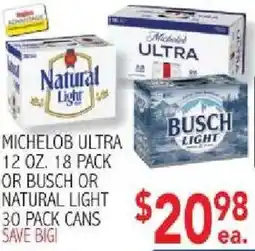 Ingles Markets Michelob Ultra or Busch or Natural Light offer