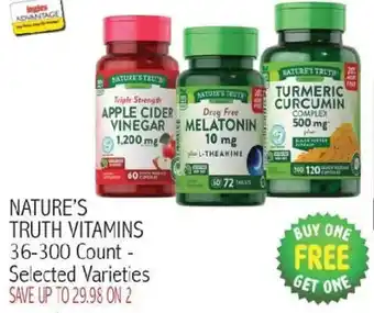 Ingles Markets Nature's Truth Vitamins offer
