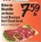 El Super Fresh Boneless Beef Chuck Steak offer