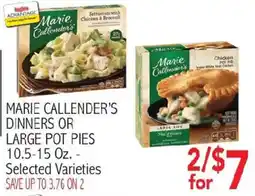 Ingles Markets Marie Callender's dinners or large pot pies offer