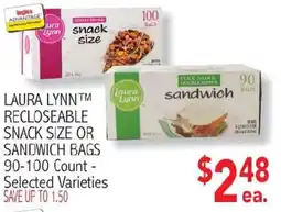 Ingles Markets Laura Lynn reclosable snack size or sandwich bags offer