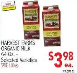 Ingles Markets Harvest Farms Organic Milk offer
