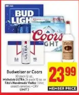 Save Mart Budweiser or Coors offer