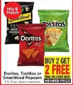 Save Mart Doritos, Tostitos or Smartfood Popcorn offer