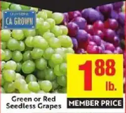 Save Mart Green or Red Seedless Grapes offer