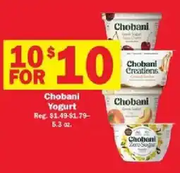 Schnucks Chobani Yogurt offer