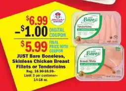 Schnucks Just Bare Boneless, Skinless Chicken Breast Fillets or Tenderloins offer