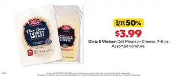 Dietz & Watson Deli Meats or Cheese
