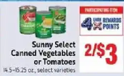 Save Mart Sunny Select Canned Vegetables or Tomatoes offer