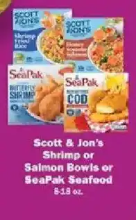 Schnucks Scott & Jon's Shrimp or Salmon Bowls or SeaPak Seafood offer