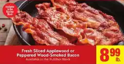 Save Mart Fresh Sliced Applewood or Peppered Wood-Smoked Bacon offer