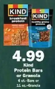 Schnucks Kind protein bars or granola offer