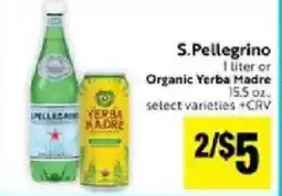 Save Mart S.Pellegrino Organic Yerba Madre offer