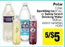Save Mart Polar Sparkling Ice or Sunny Select Drinking Water offer