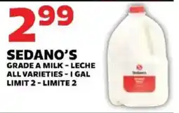 Sedano's Sedano's grade a milk offer