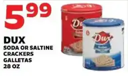 Sedano's Dux soda or saltine crackers offer