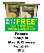 Schnucks Panera Soup or Mac & Cheese offer