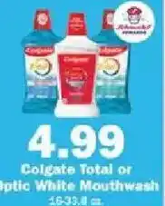 Schnucks Colgate Total or Optic White Mouthwash offer