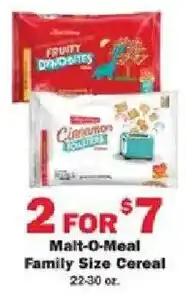Schnucks Malt-O-Meal Family Size Cereal offer