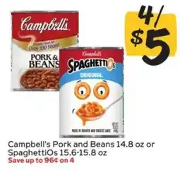 Winn Dixie Campbell's Pork and Beans or SpaghettiOs offer