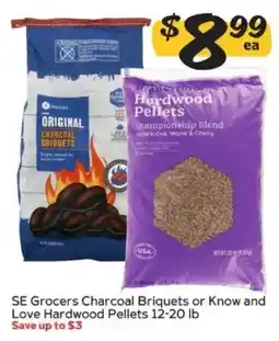 Winn Dixie SE Grocers Charcoal Briquets or Know and Love Hardwood Pellets offer