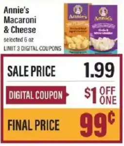 Lowes Foods Annie's Macaroni & Cheese offer