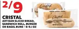 Sedano's Cristal artisan sliced bread, sandwich roll, burger or bagel buns offer