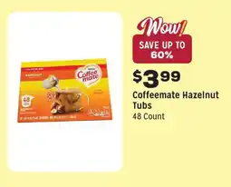 Grocery Outlet Coffeemate hazelnut tubs offer
