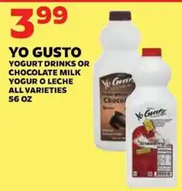 Sedano's Yo Gusto yogurt drinks or chocolate milk offer