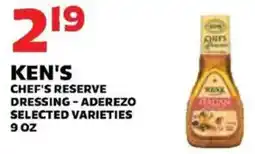 Sedano's Ken's chef's reserve dressing offer