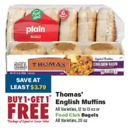 Big Y Thomas' English Muffins offer