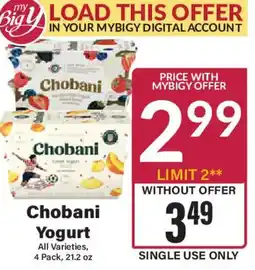 Big Y Chobani Yogurt offer