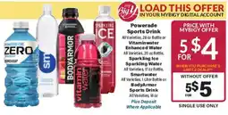 Big Y Powerade Sports Drink or Vitaminwater Enhanced Water or Sparkling Ice Sparkling Water or Smartwater offer