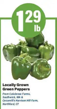 Big Y Locally Grown Green Peppers offer