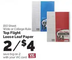 Harris Teeter Top Flight Loose Leaf Paper offer