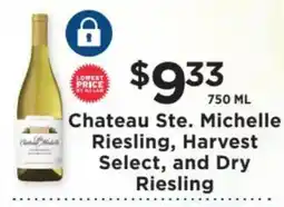 ShopRite Chateau Ste. Michelle Riesling, Harvest Select, and Dry Riesling offer